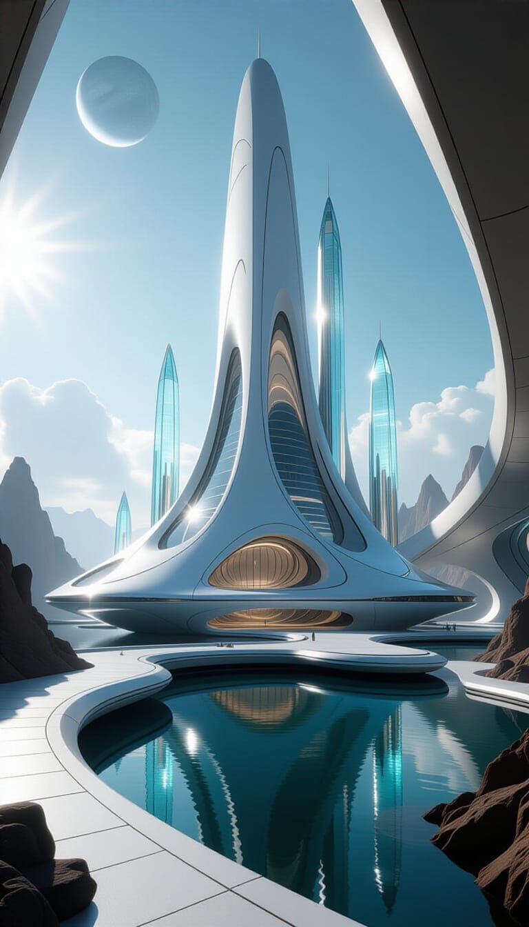 Alien Architectural Masterpiece in Ultra-Photorealistic Styl...