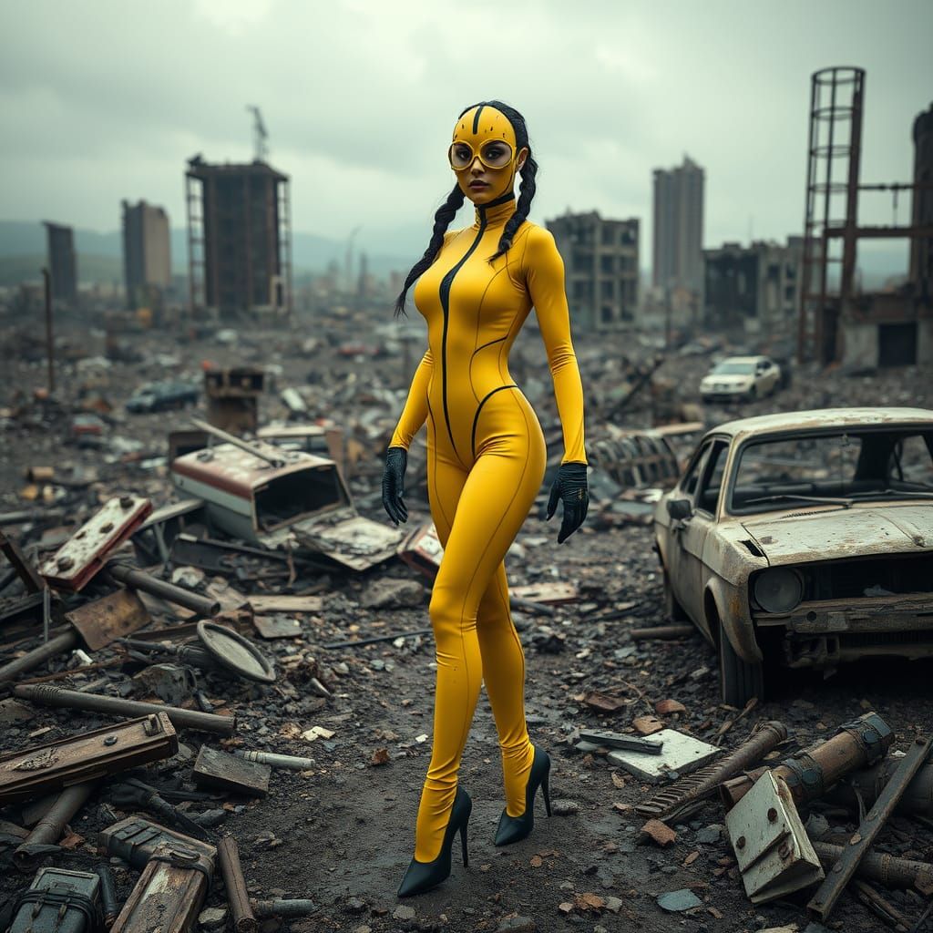 Post-Apocalyptic Dancer in Yellow Latex