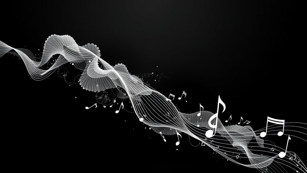 Abstract Black and White Sound Wave Design