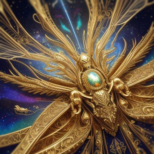 Surreal Golden Beetle Transforms in Cosmic Dance