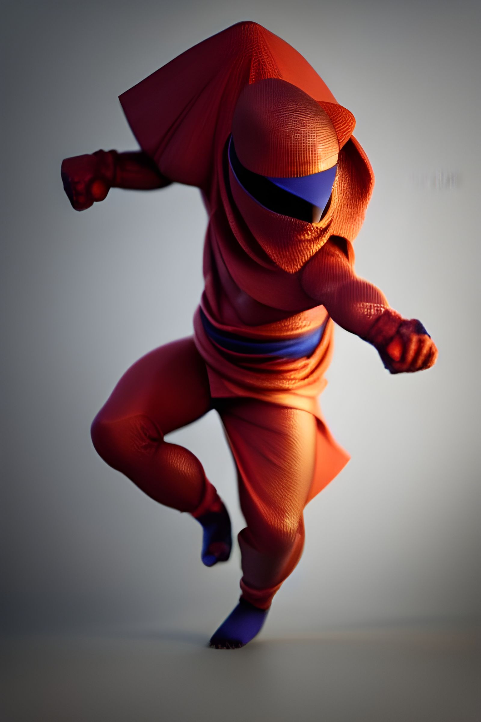 Geometric Ninja Portrait in Hyperrealistic 3D