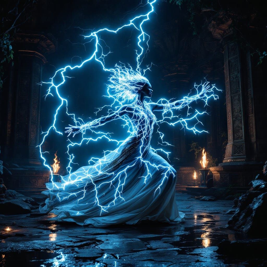 Lightning Kung Fu Master in Ancient Temple