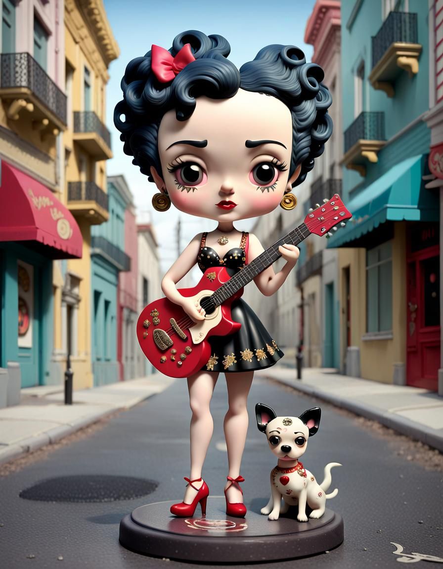 Betty Boop as a Rockstar Bobblehead