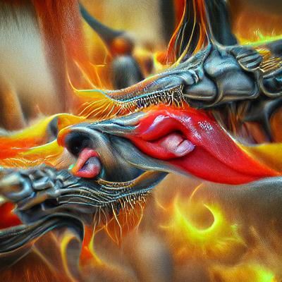 Tongues of Fire: Detailed 8K 3D Painting