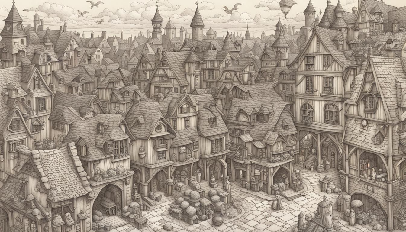 Renaissance Village in Maurice Sendak Style