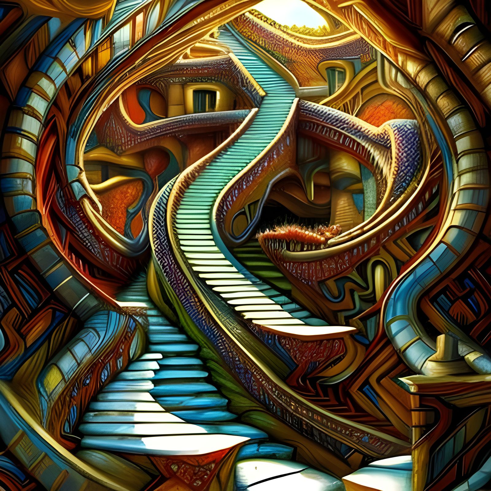 Stair Maze: A Hyperdetailed Digital Masterpiece