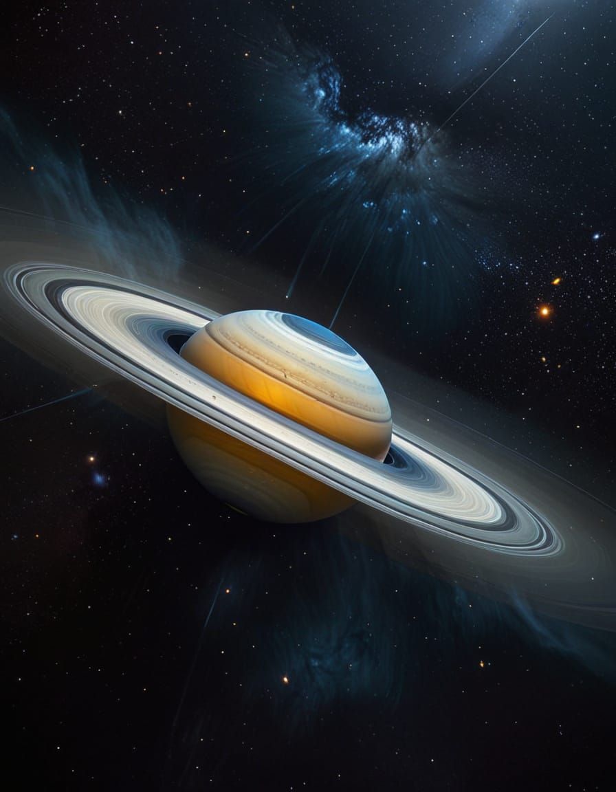 Saturn's Majestic Gaseous Rings in Ethereal Glory