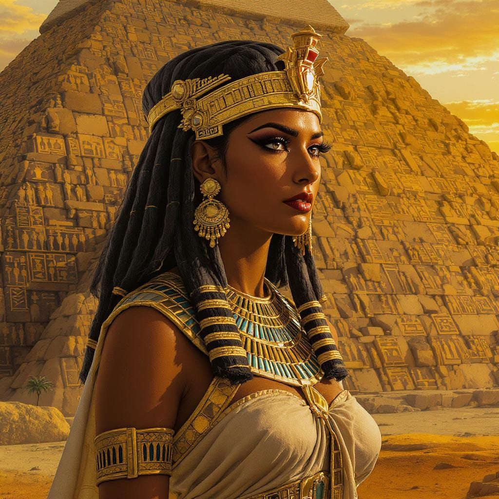 Cleopatra in Golden Light, Digital Art