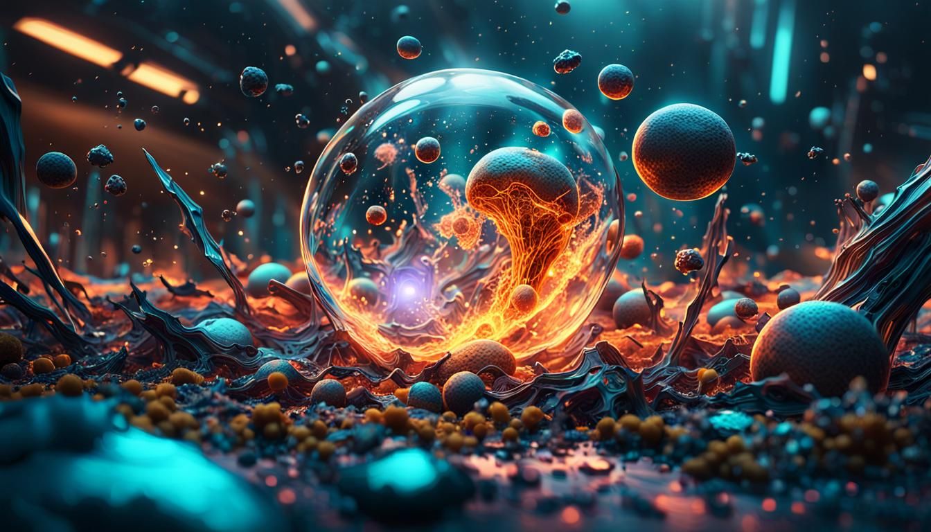 Futuristic Organic Sci-Fi Material in Hyper-Realistic Macro