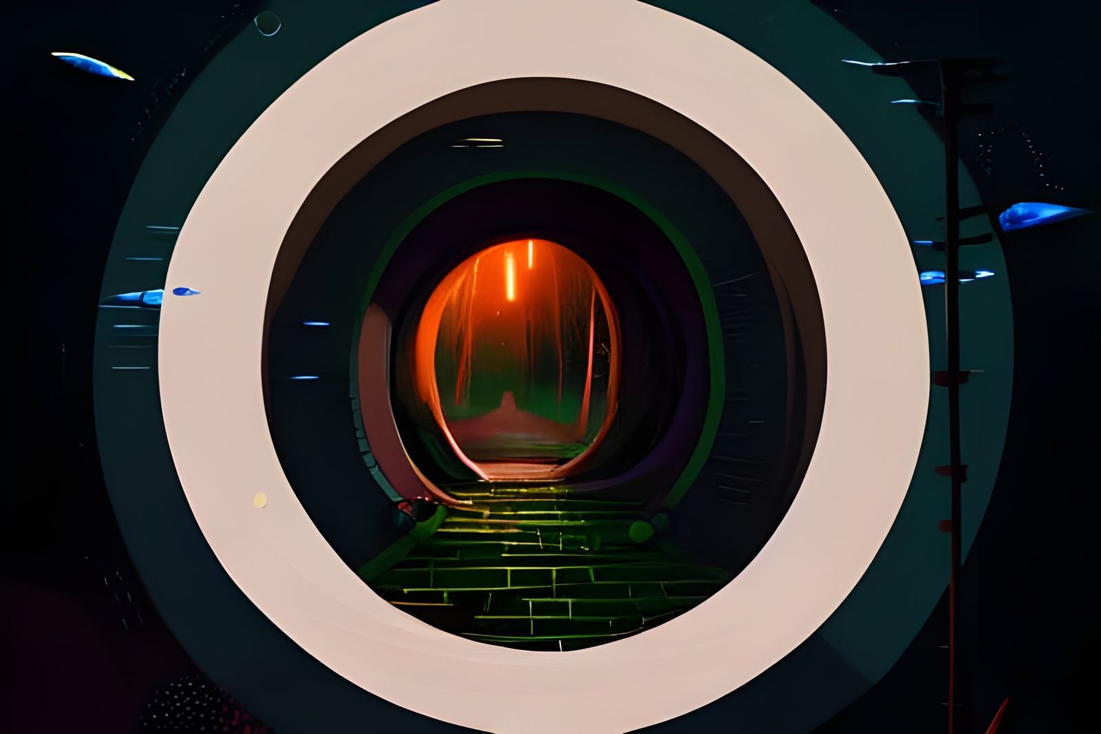 Magical Portal to Another World in Digital Oil