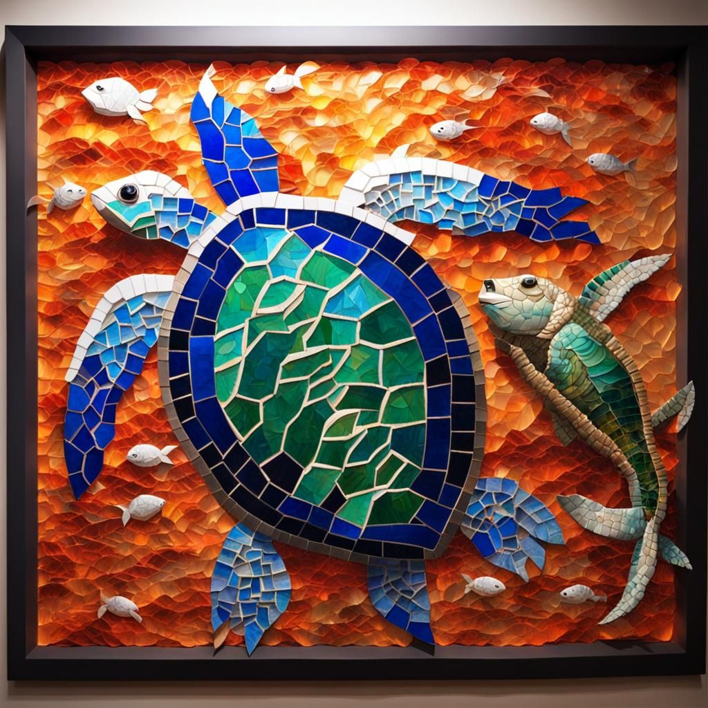 mosaic sea turtle