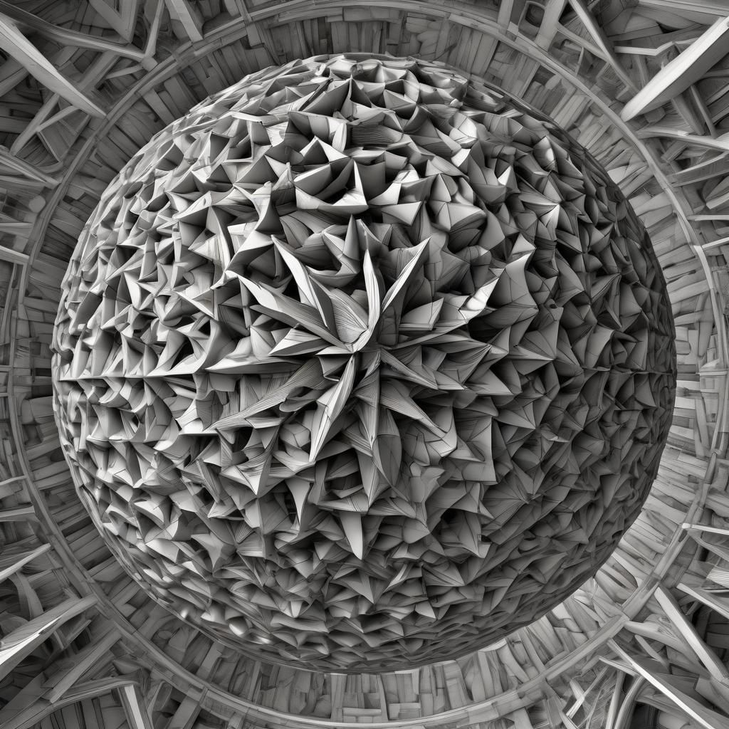 Hyperbolic Hemisphere in Non-Euclidean Space: Pencil Drawing
