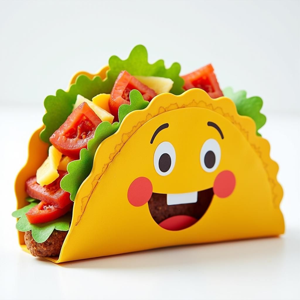 Playful Fish Taco Snack Package in Papercut Style