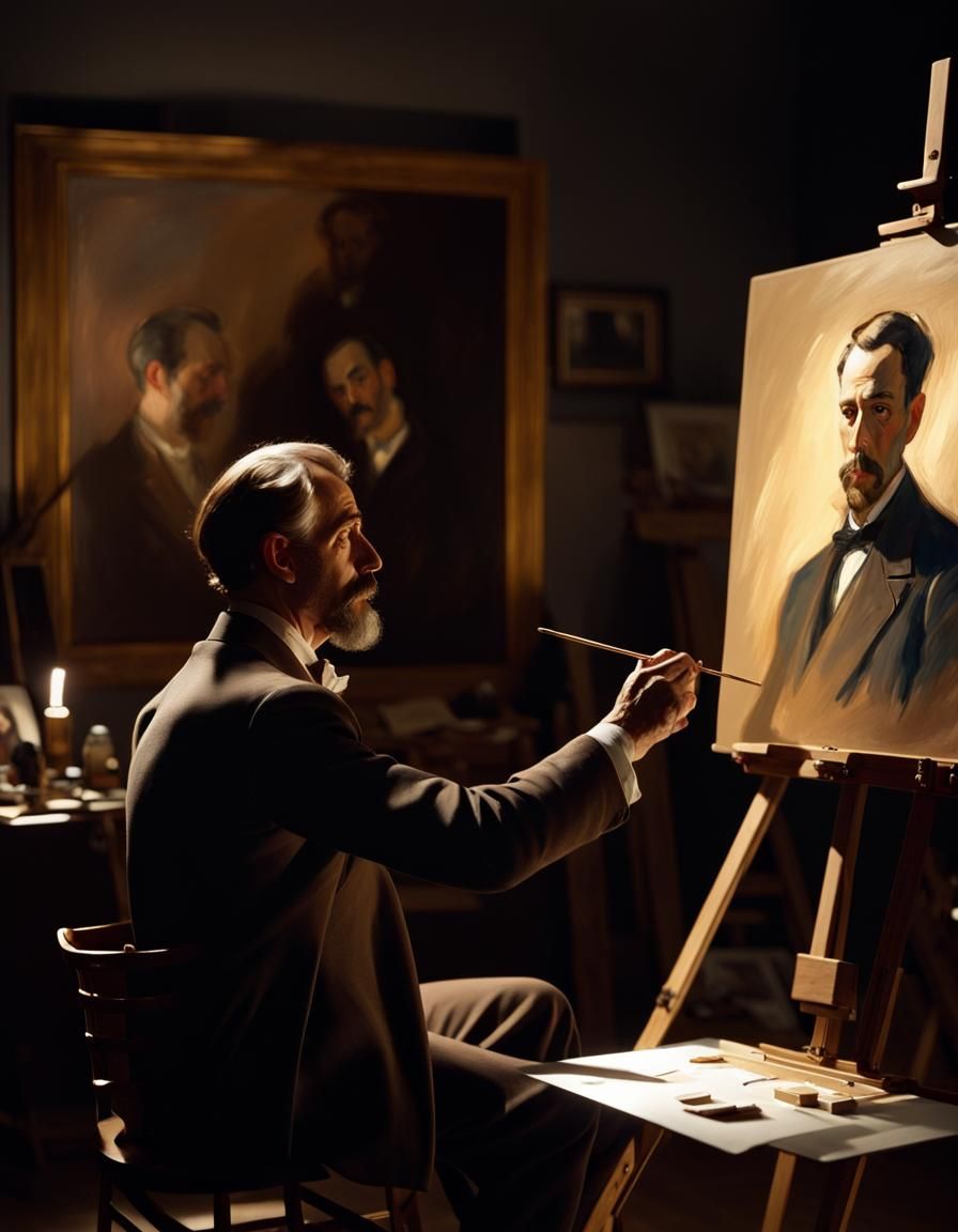 Painterly Self-Portrait in Golden Hour Light