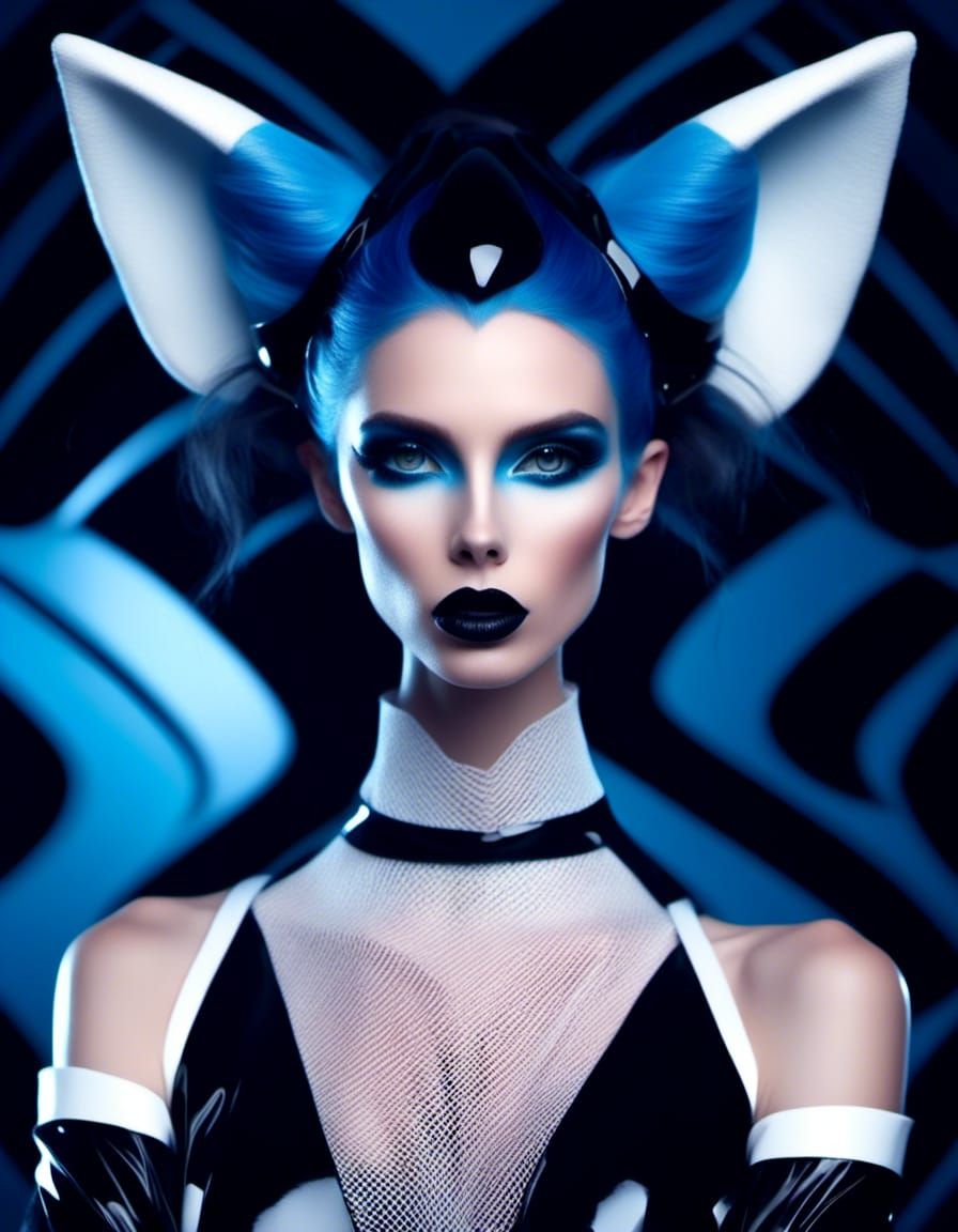 Glam Character in Latex with Cat Ears