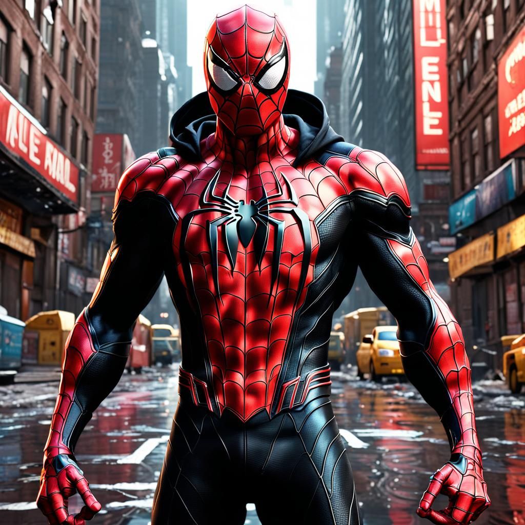 Spider-Man Venom: Hooded Red and Black Suit