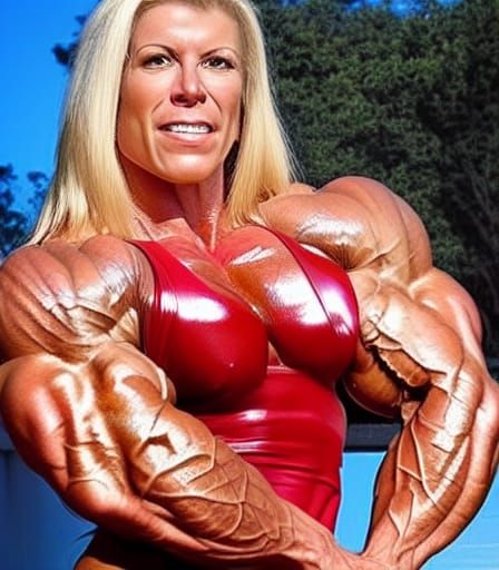 Extremely Muscular Female Bodybuilder Mom