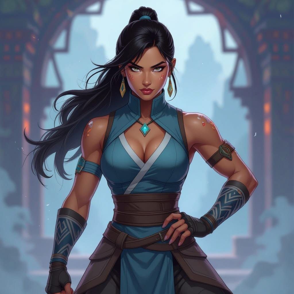 Epic Fantasy Avatar Korra in Sultry Tribal Attire