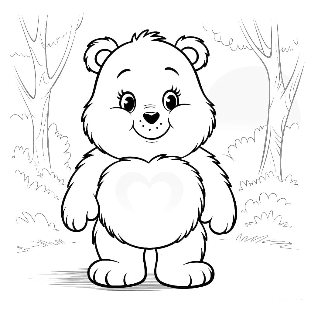 Enchanting Care Bear in Whimsical Cartoon Style