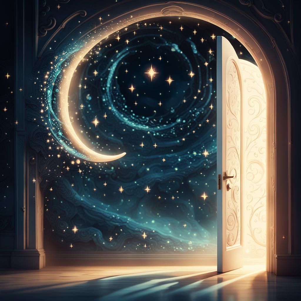 Whimsical Fantasy Scene with Glowing Magnet and Mysterious D...