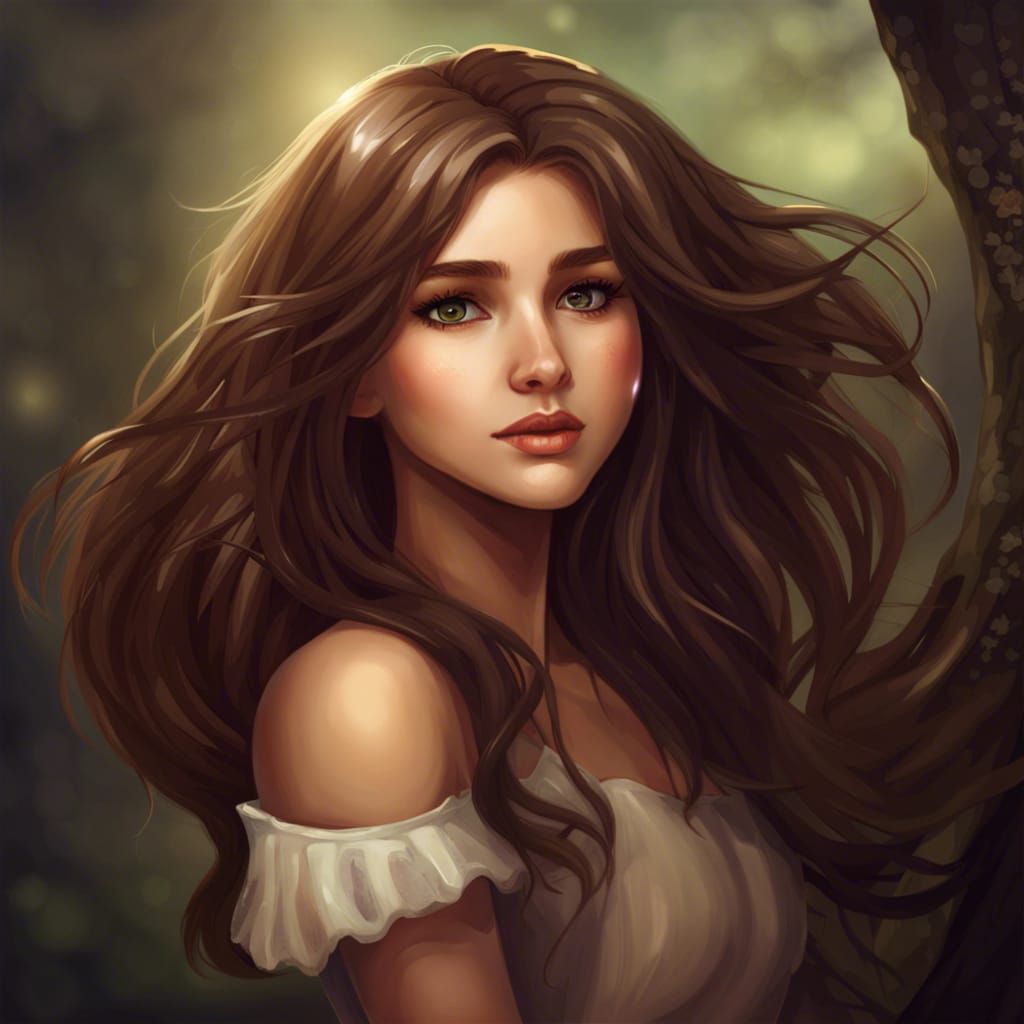 Fantasy Portrait of a Brown-Haired Girl