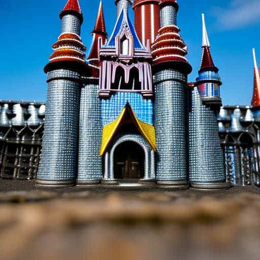 Castle made from Recycled Water Bottles and Tires