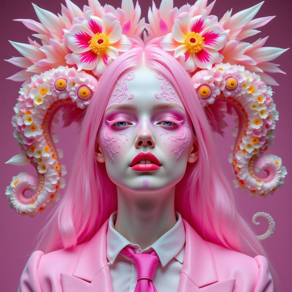 Pink Lucifer in Occult Dreamscape: Pop Surrealism