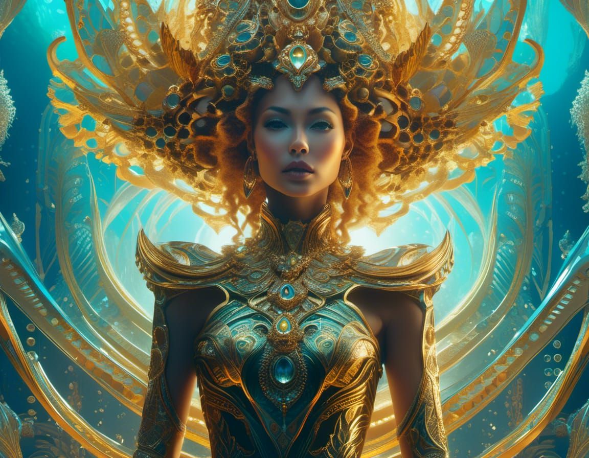 Mermaid Kelp Farmer in Hyperreal Style