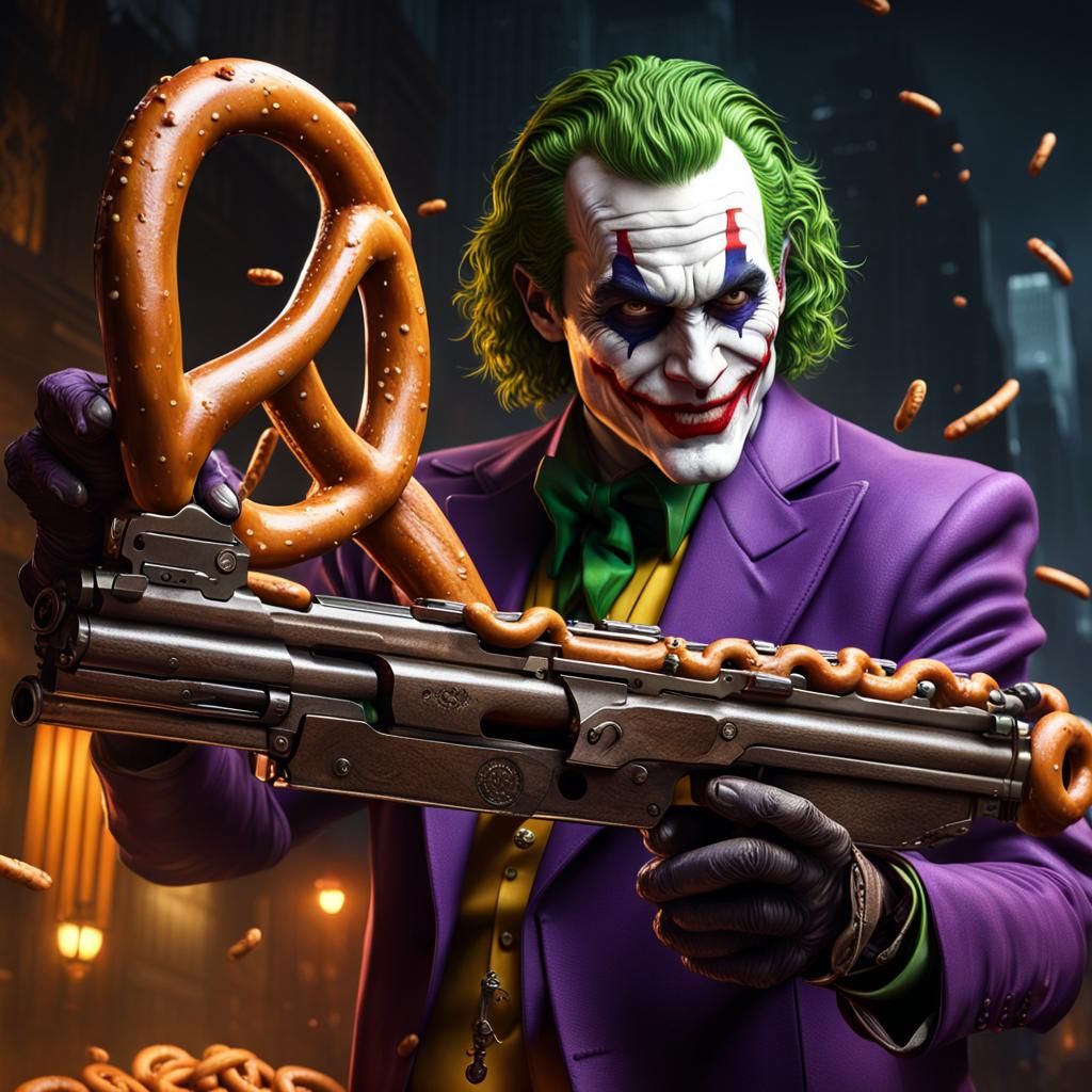 The Joker's Pretzel Gun: Dark Fantasy Concept Art