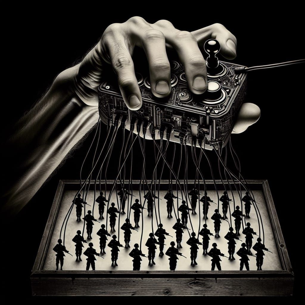 Hand Controls Soldier Marionettes: Conceptual Art