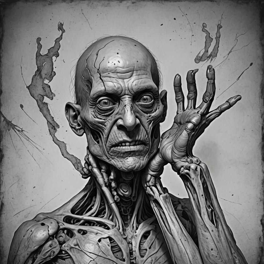 Distorted Portrait with Hyperdetailed Lighting