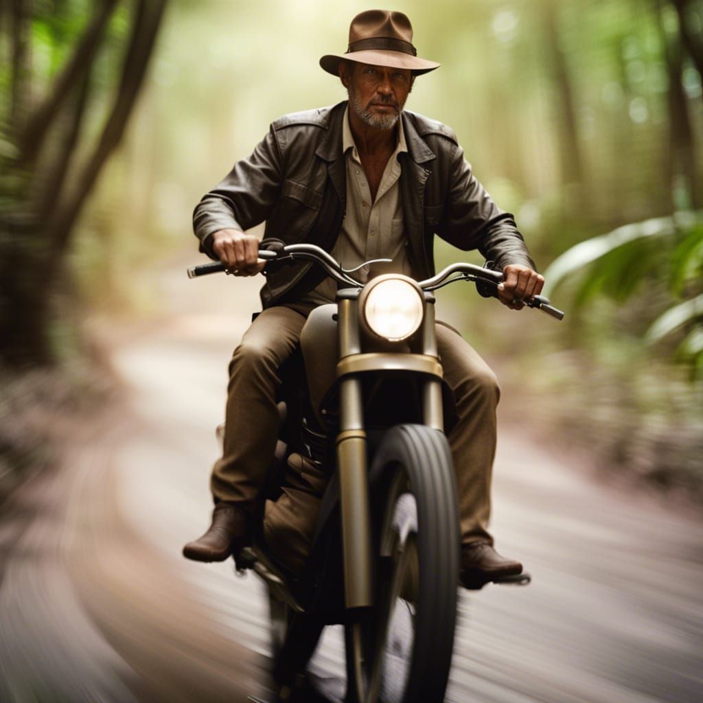 Indiana Jones Rides a Motorcycle: Award-Winning Photo