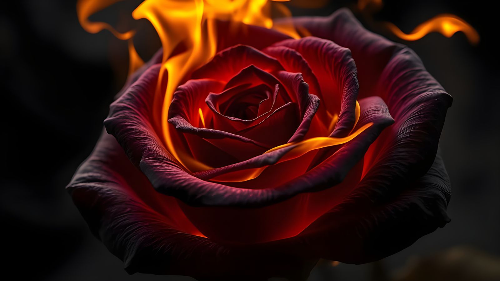 Mysterious Rose in Ethereal Flames