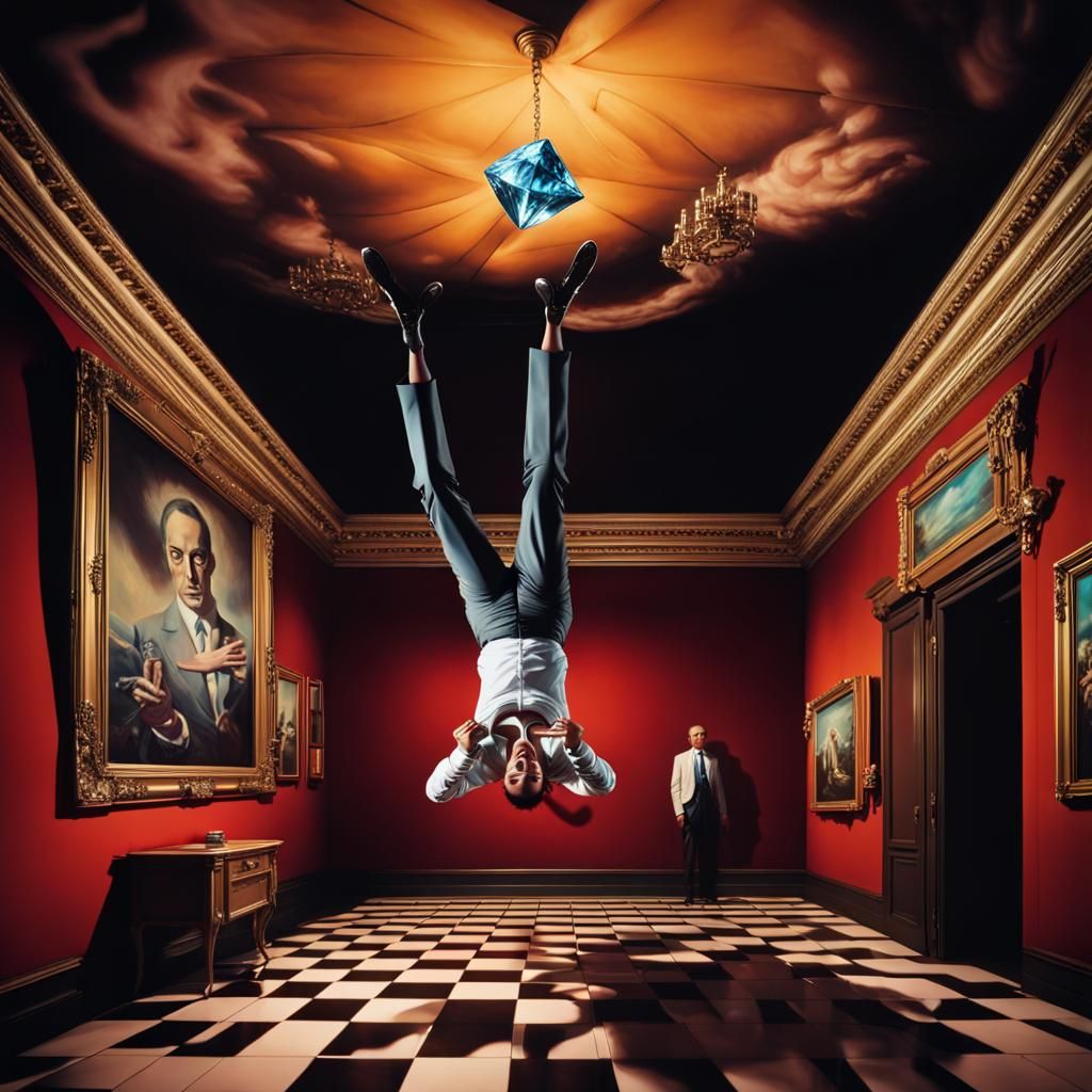 Surreal Art Thief with Credits out of his Reach