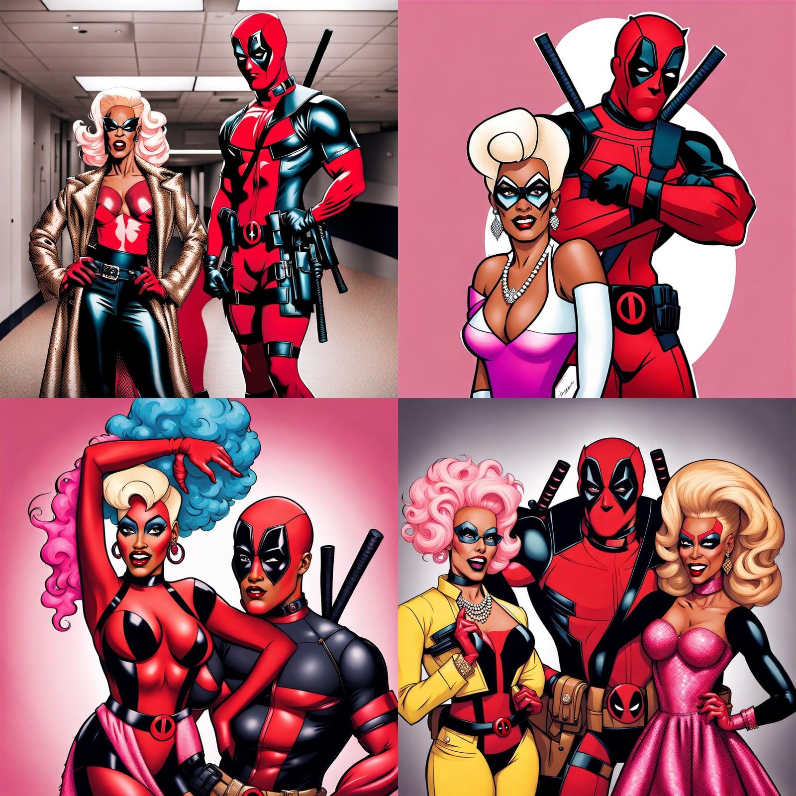 Deadpool Meets Drag Royalty in Cyberpunk Style