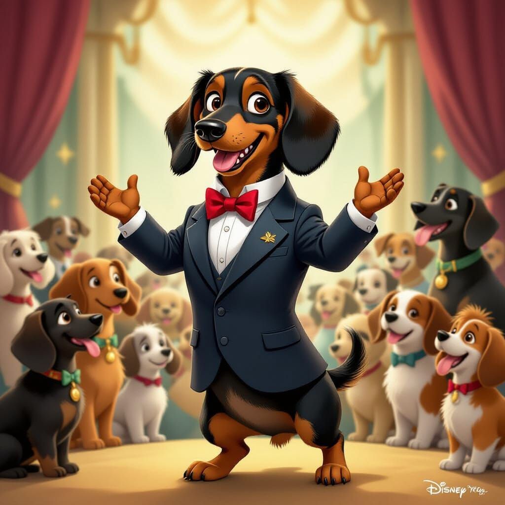 Dachshund Declares Himself Alpha at Dog Show in Disney Style