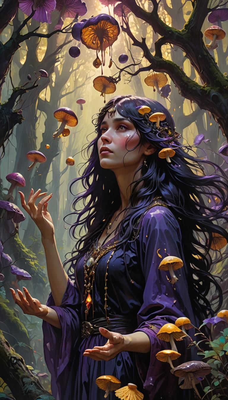 Mystical Woman in Dark Fantasy Art Style