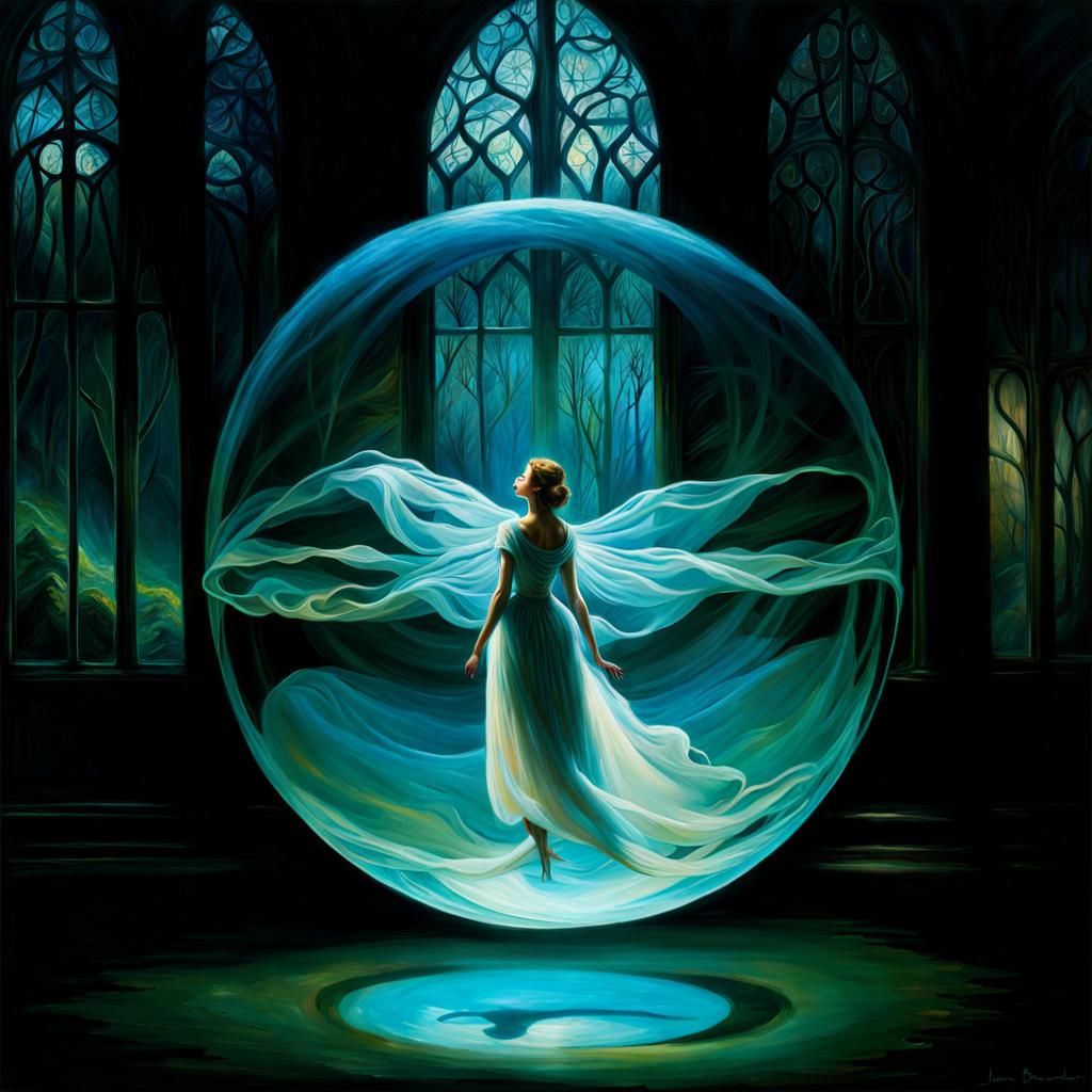 Bioluminescent Shadows Dancing in a Mystical Paradox