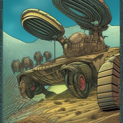 Arthropod Bio-Tanks in Comic Book Art Style