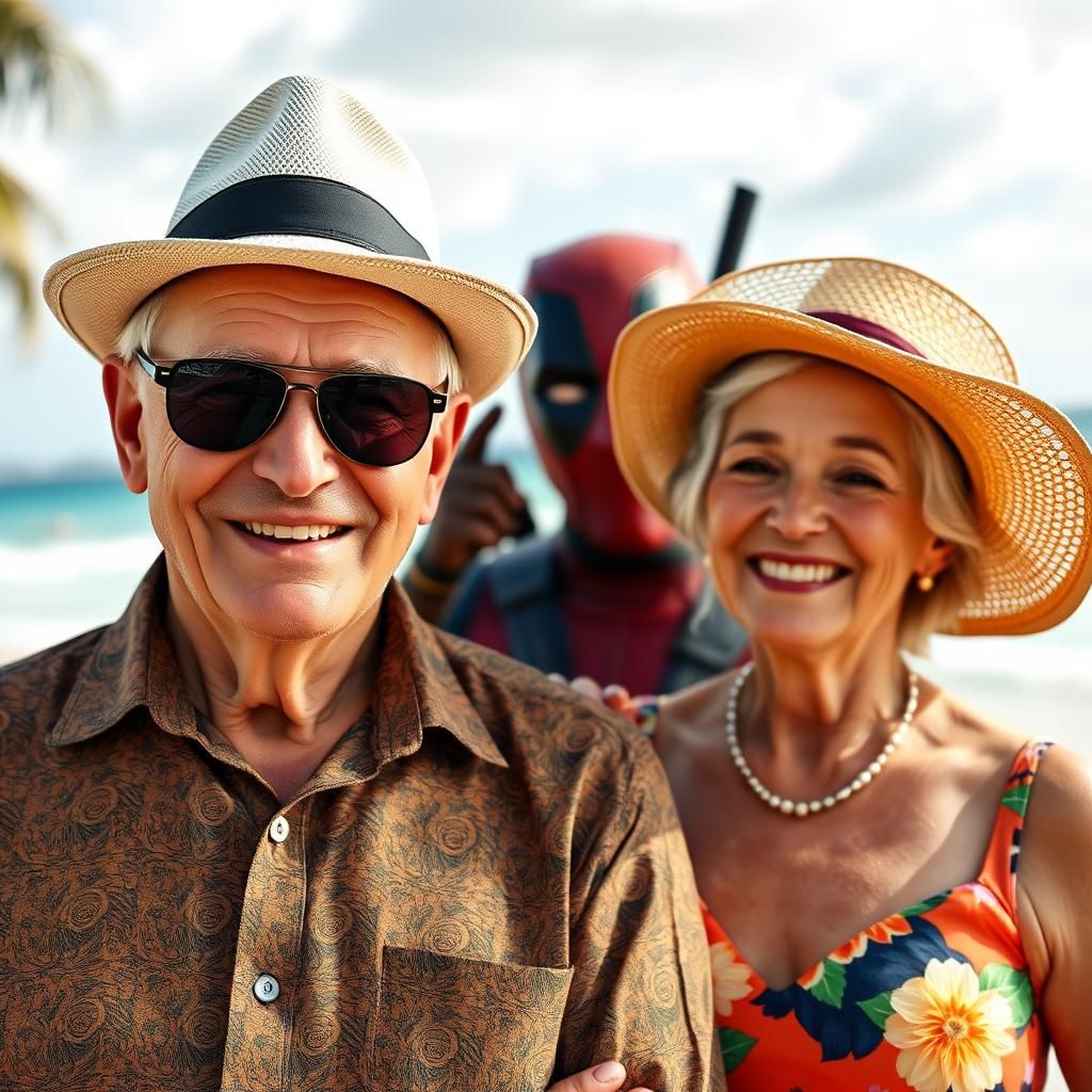 Beachside Couple Photobombed in McCurry Style