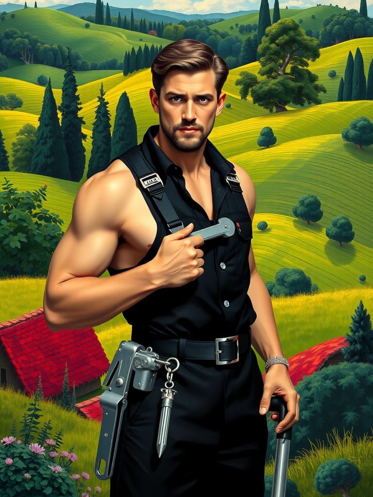 Sleek Carpenter in Art Deco Landscape