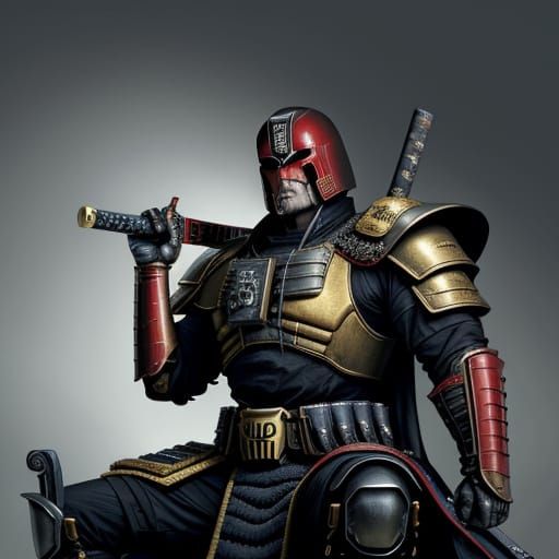 Judge Dredd Defends the Emperor in Samurai Armor