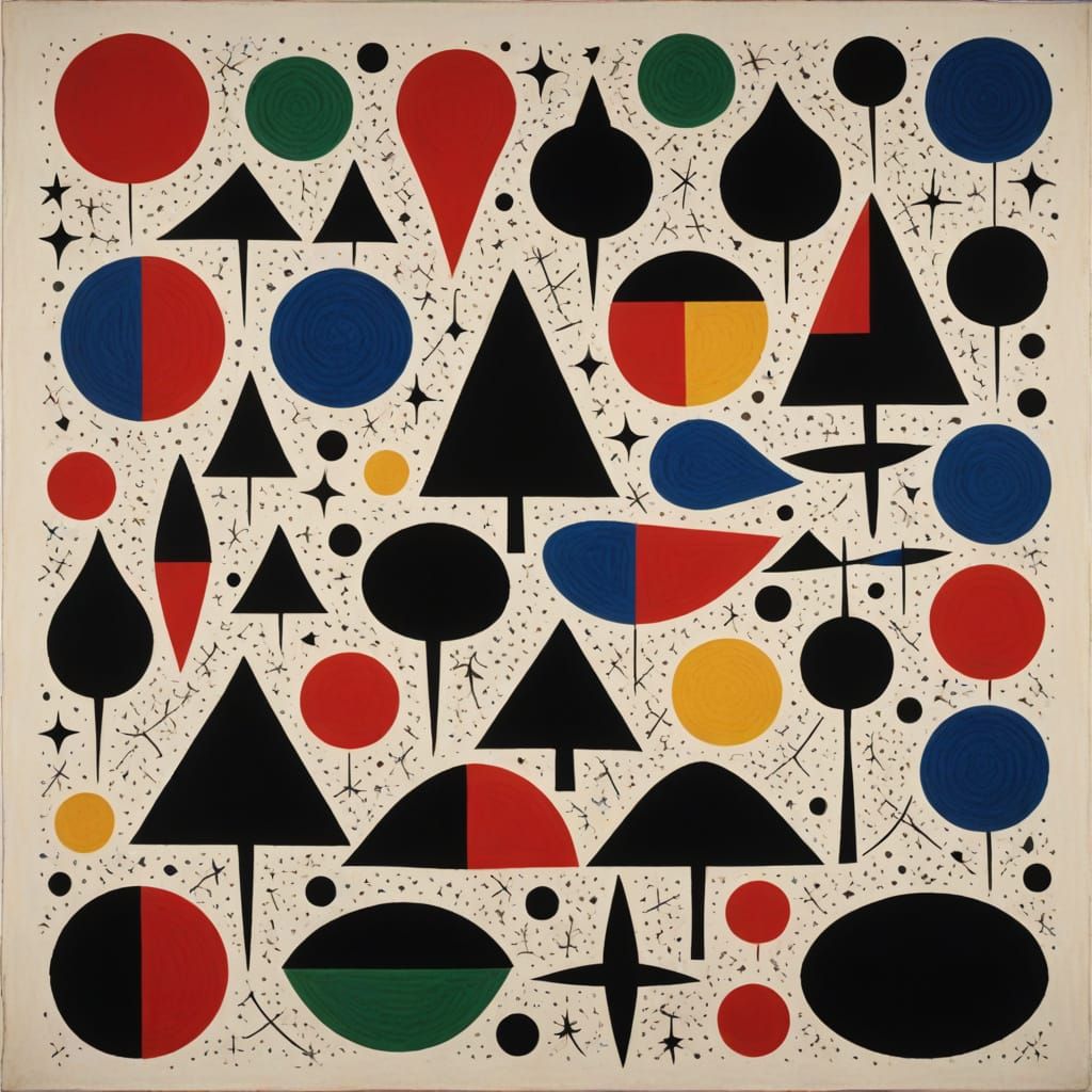 Miro's Visionary Portrait in a Futuristic Cityscape