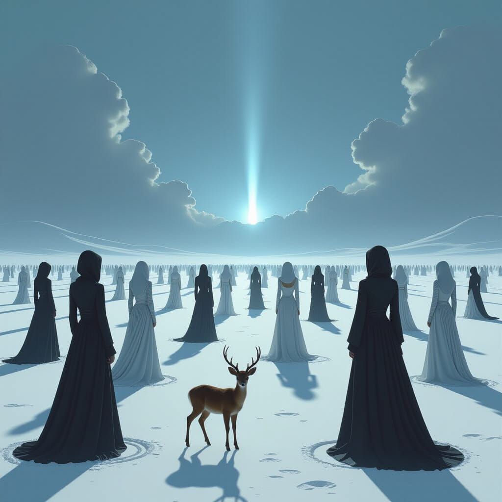 Elegant Models in Dystopian Fashion Landscape