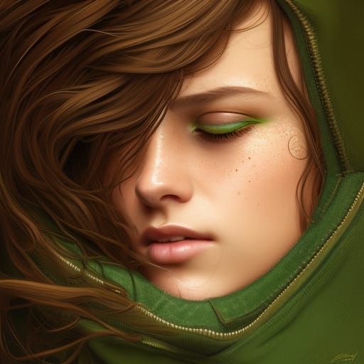 Detailed Portrait of Girl in Aviator Jacket