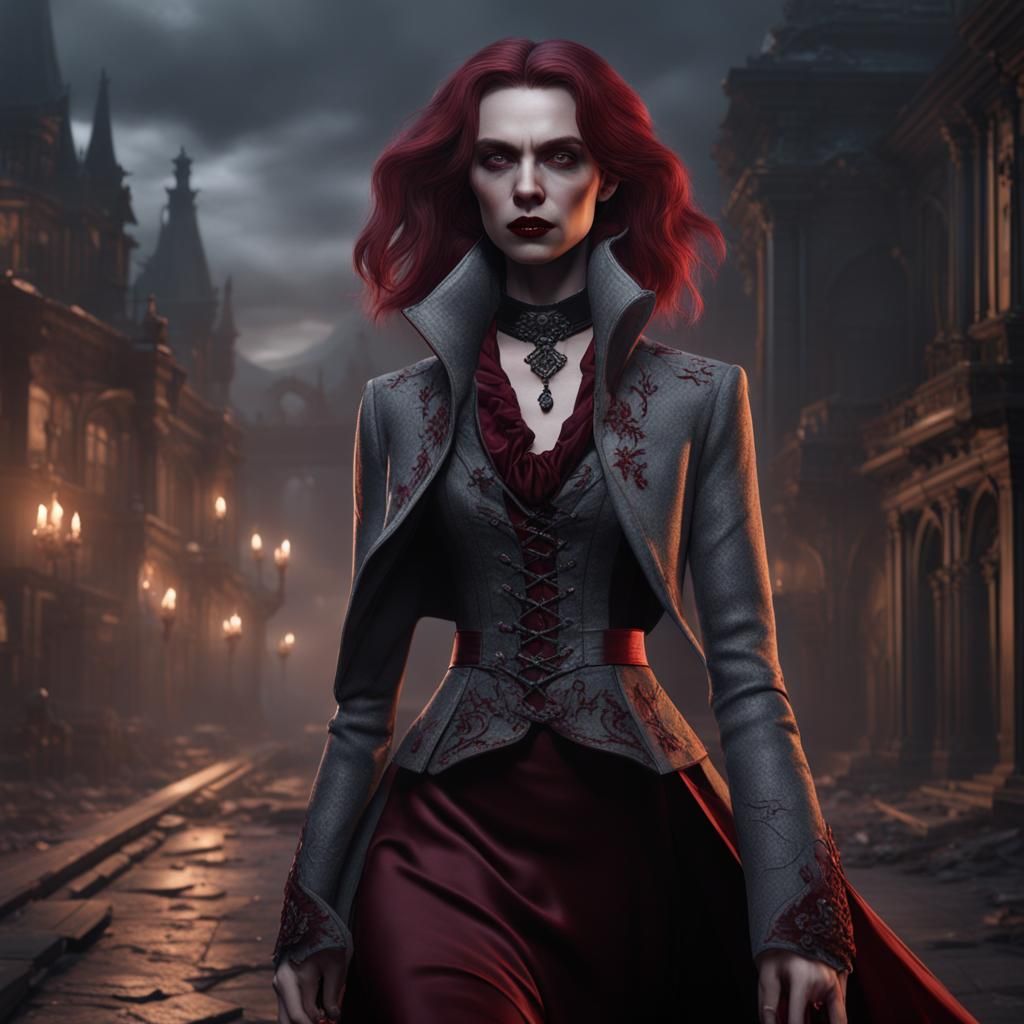 Detailed Vampire Portrait in Fantasy Concept Art