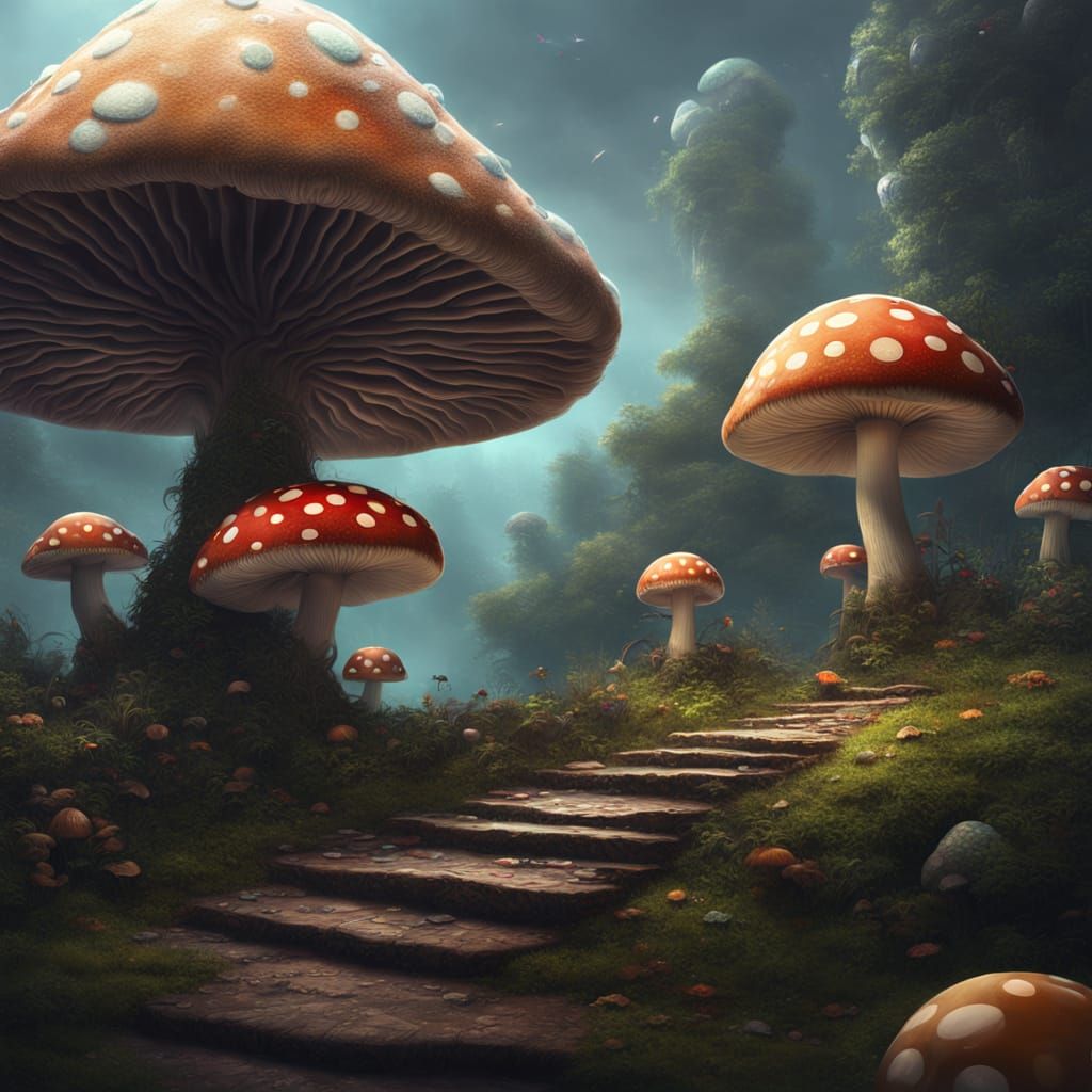 Epic Polka Dot Mushroom: A Digital Matte Painting