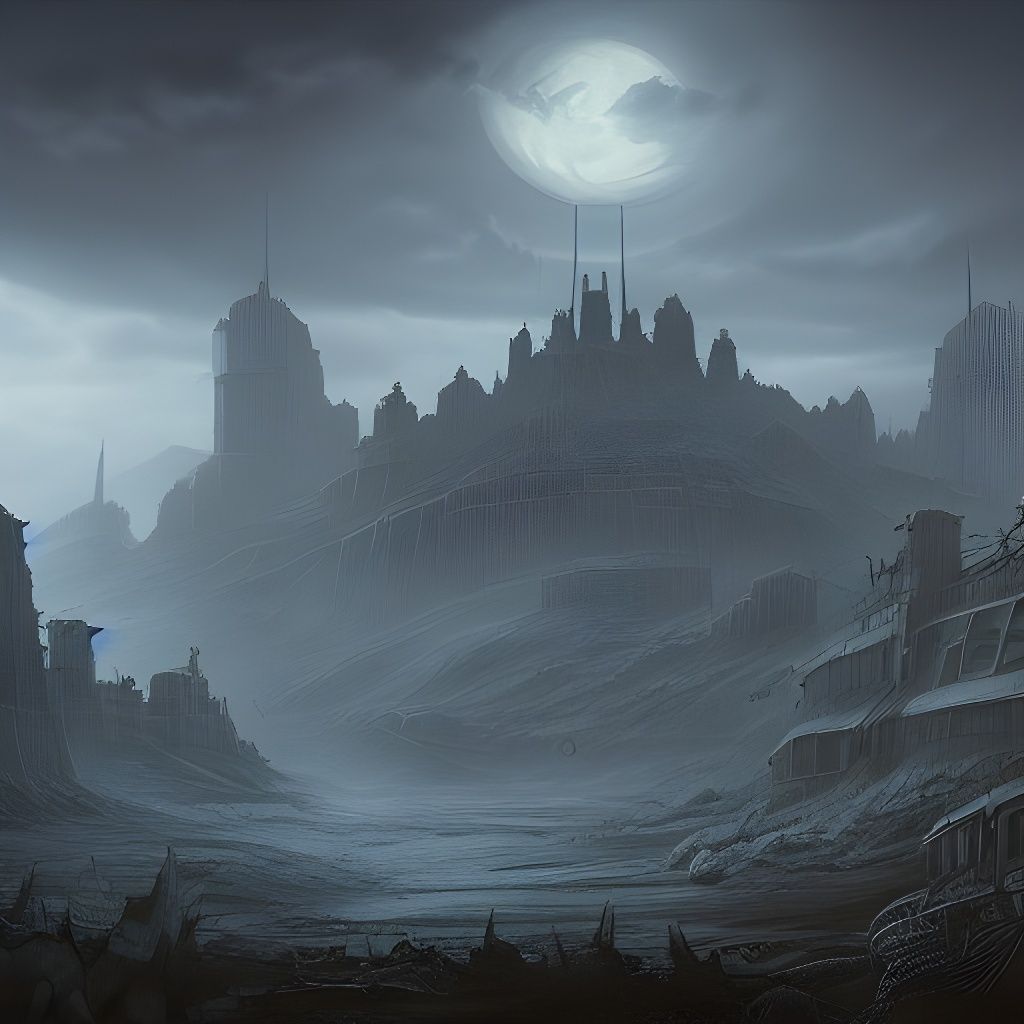 Cthulhu Rises Over Post-Apocalyptic Cityscape