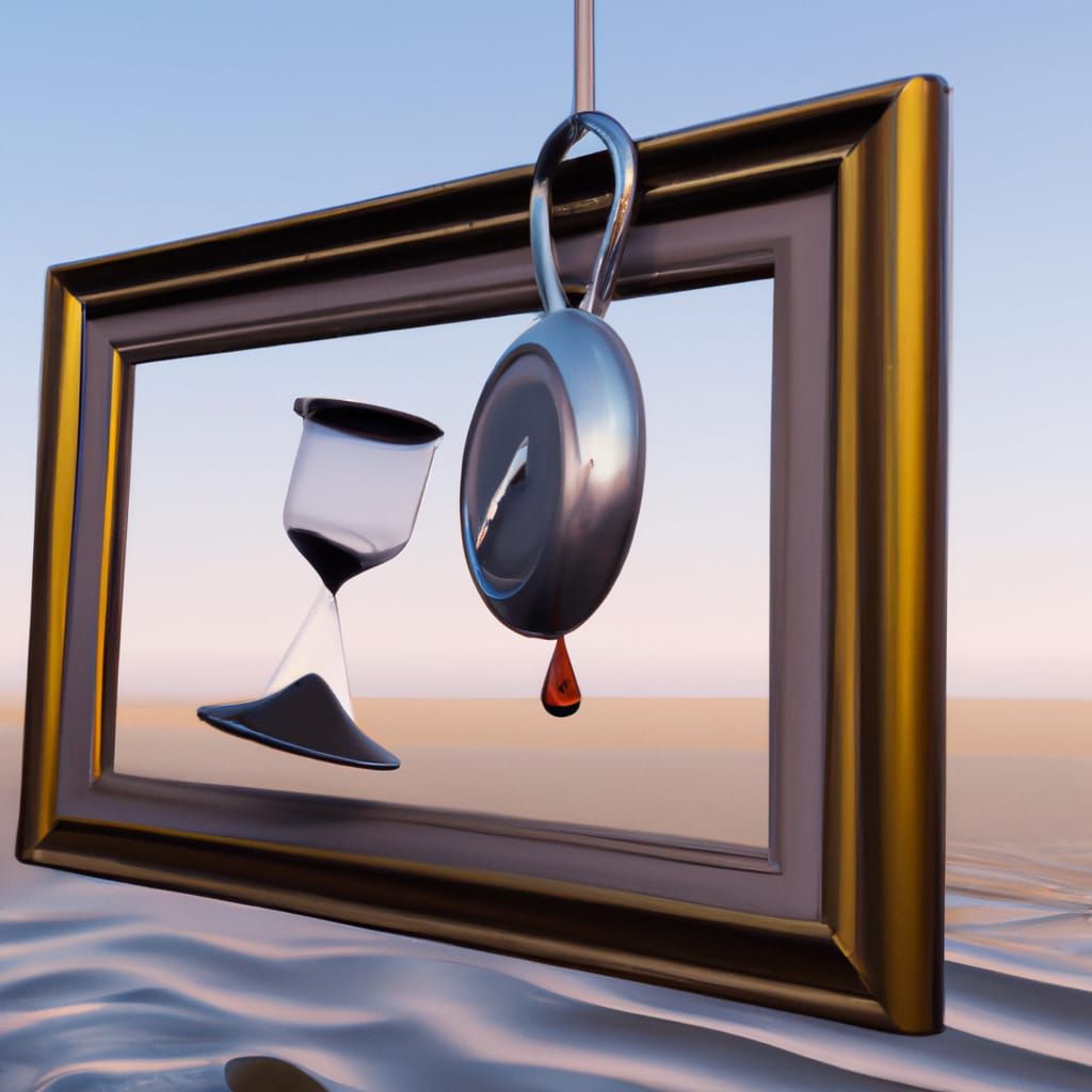 Surrealist Melting Clocks in 90s 3D Render