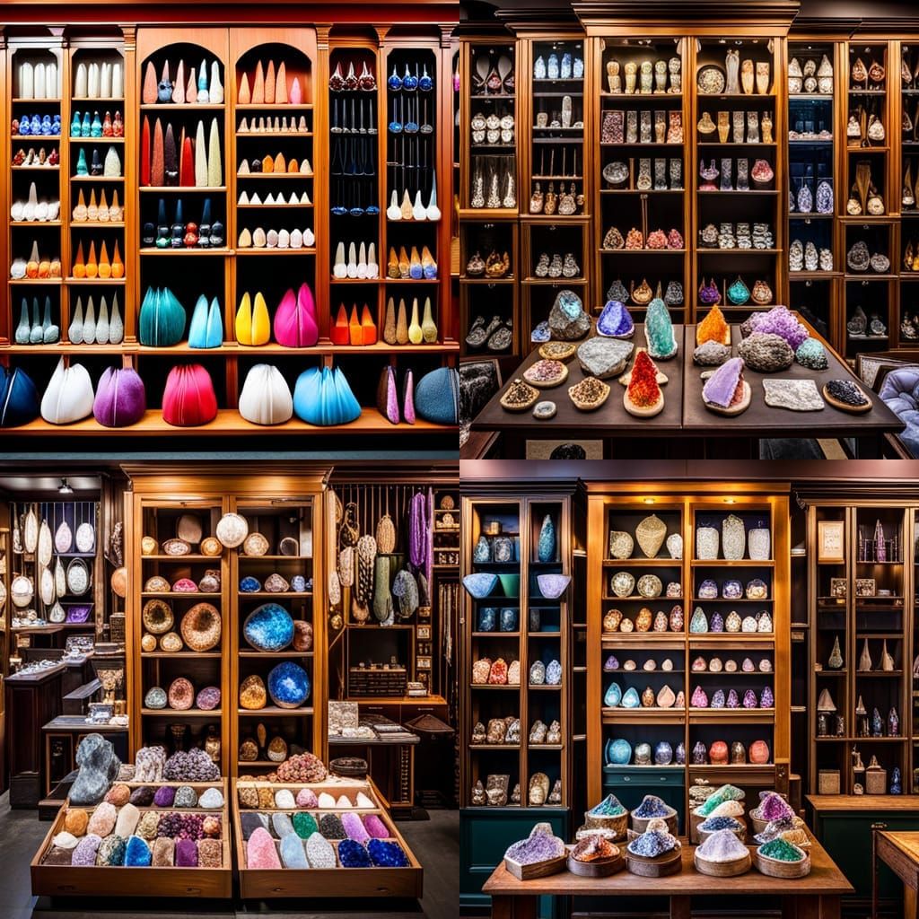 Vibrant Crystal and Gem Stall in Camden Market